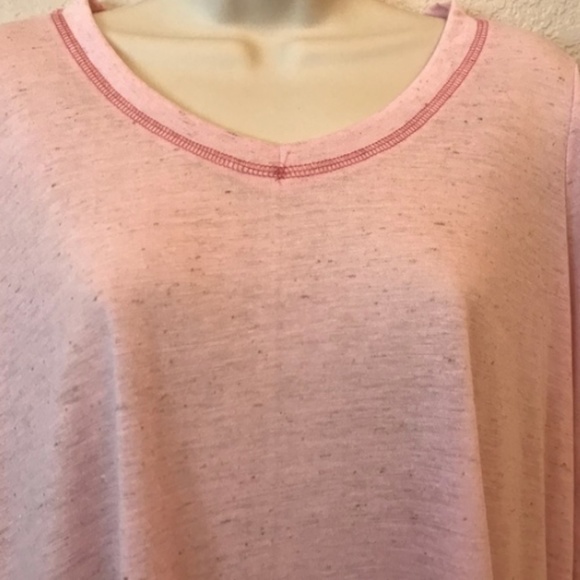 Oddy Pink Slub Knot Top with Floral Ruffle Hem - Picture 4 of 6